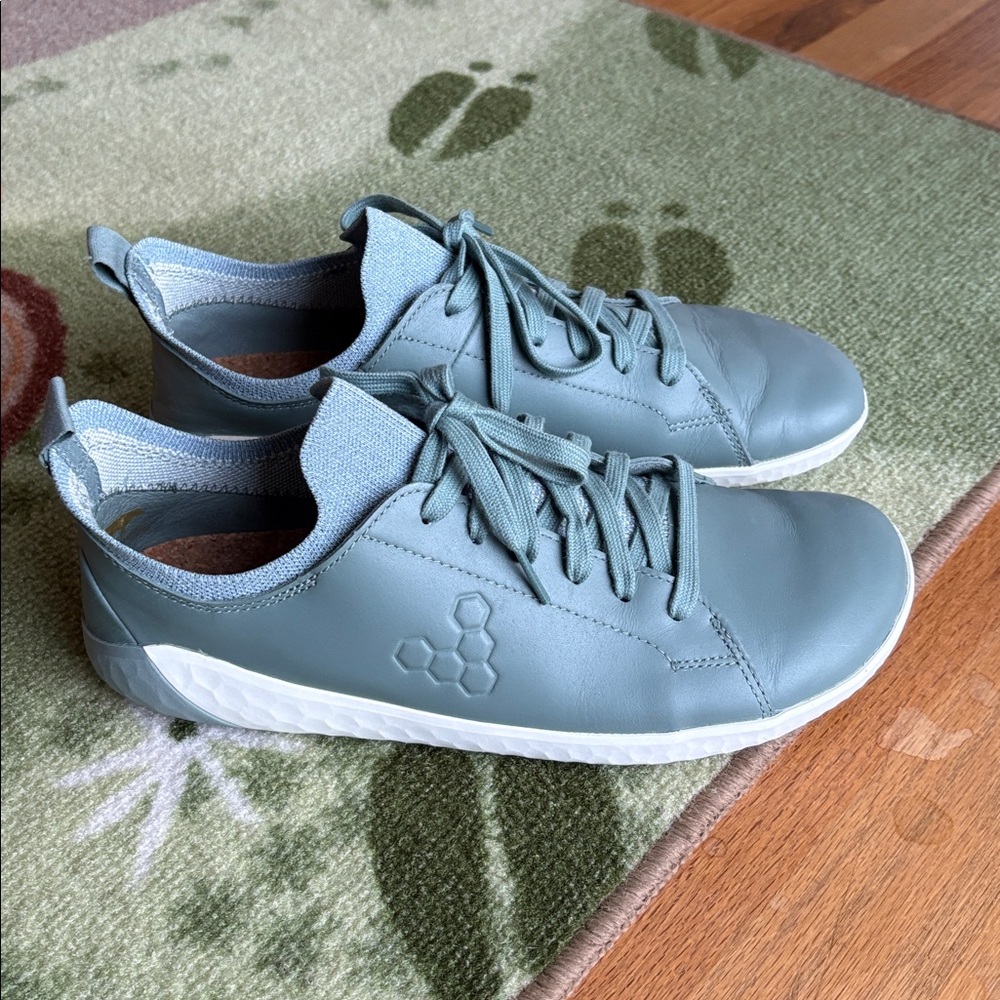 Vivobarefoot Geo Court Knit Barefoot Leather Shoes Sea Green size 10 (EU 41) - Picture 3 of 9